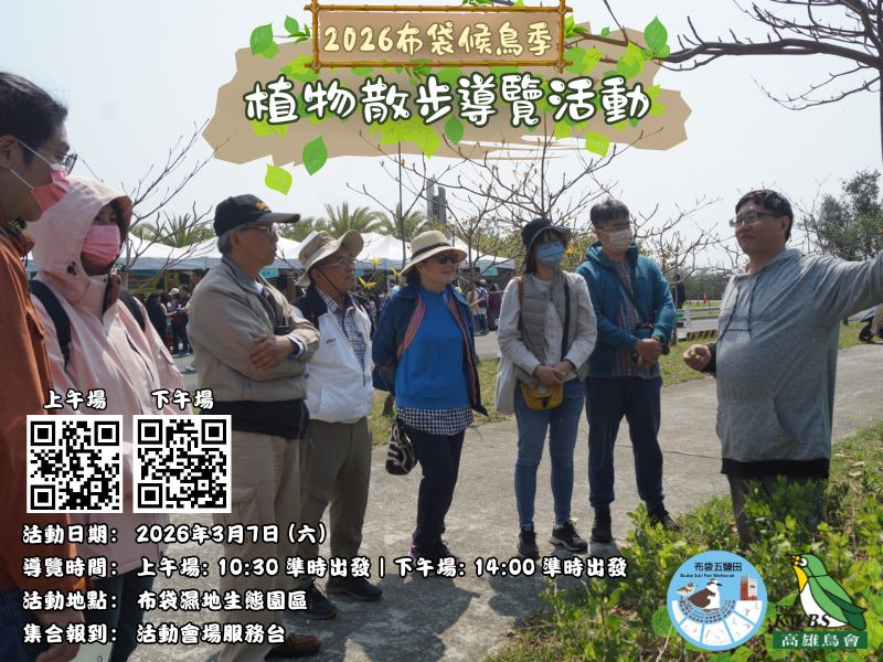 【2026布袋候鳥季】植物散步導覽活動